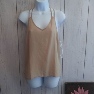NWT beige cadge back detail tank